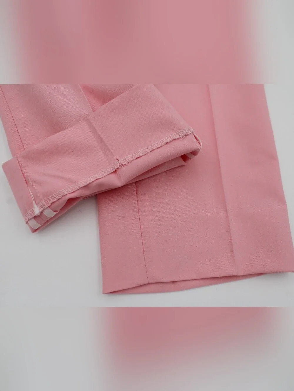 MOGU Pink Double Breasted 2-Piece Suit 30/29 Custom Cross Patches Prom Wedding